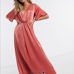 Vila Satin Kimono Midi Dress